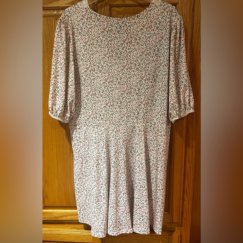 ASOS‎ Design Curve White & Pink Floral Print Lace Trim Dress Plus Size 20 - Picture 8 of 10